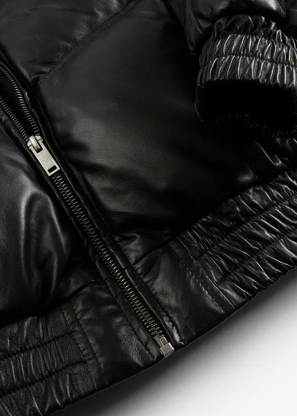 Leder-Steppjacke aus Lammnappa, bonprix