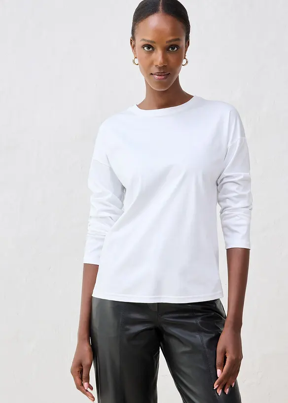 T-shirt manches longues contenant de la soie, bonprix