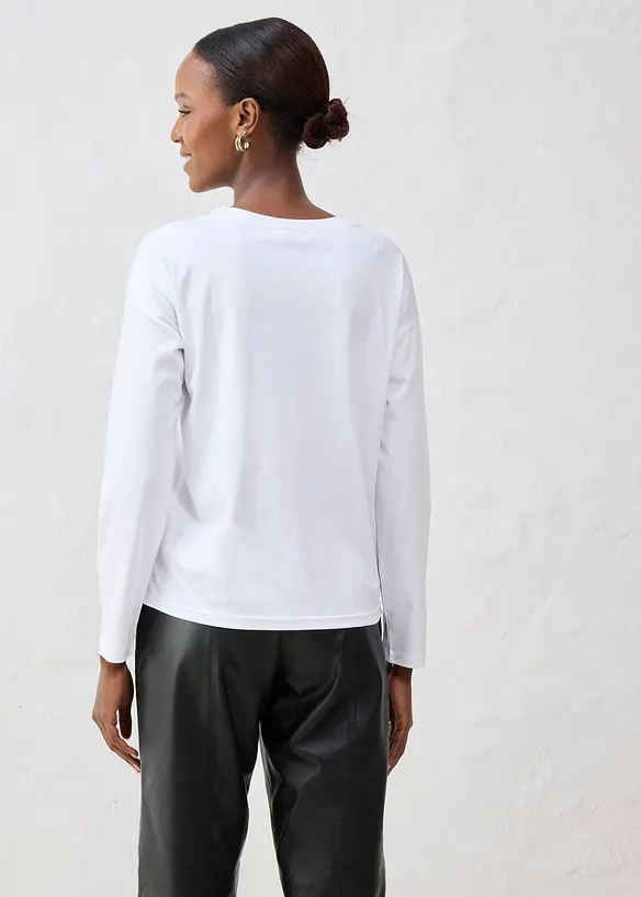 T-shirt manches longues contenant de la soie, bonprix