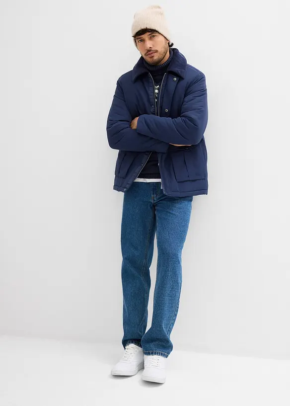 Wattierte Winterjacke  mit Cordkragen, bonprix