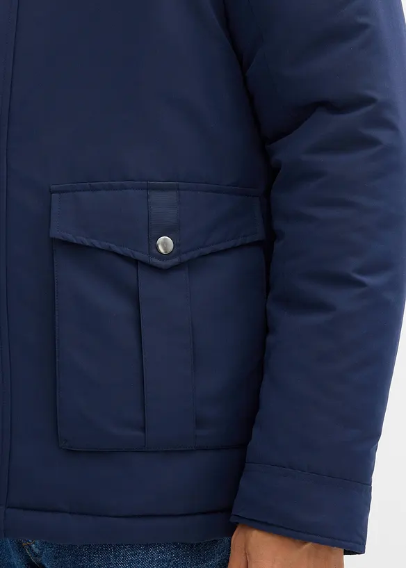 Wattierte Winterjacke  mit Cordkragen, bonprix
