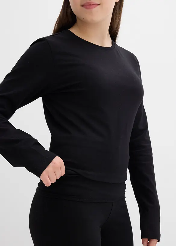 T-shirt manches longues et pantalon en jersey côtelé (ens. 2 pces), bonprix