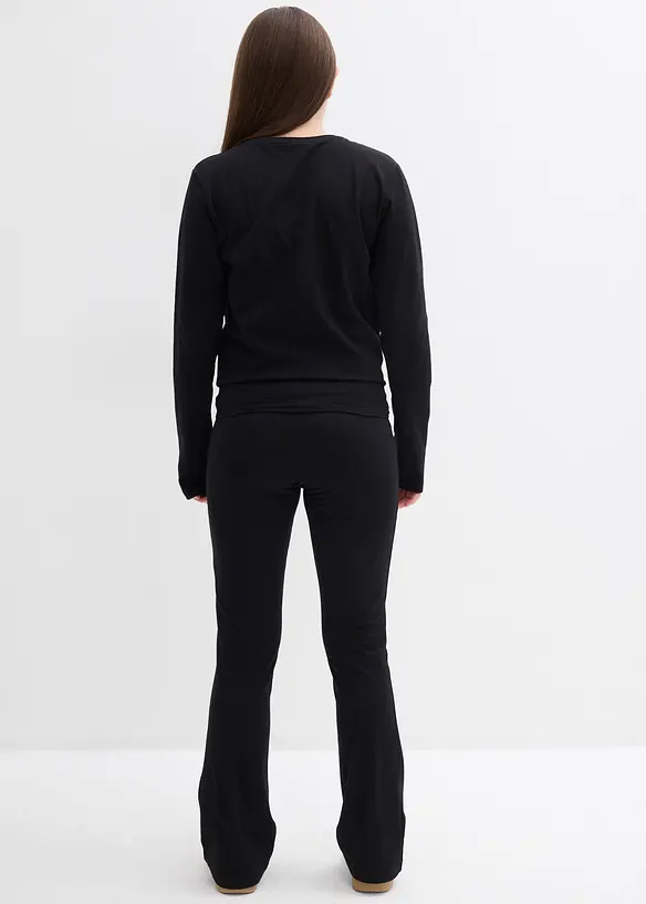T-shirt manches longues et pantalon en jersey côtelé (ens. 2 pces), bonprix