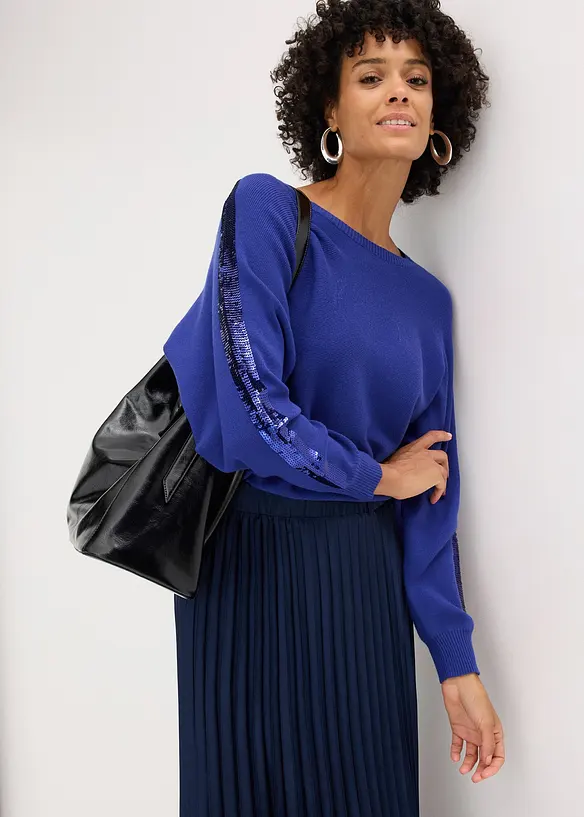 Feinstrickpullover mit Pailletten, bonprix