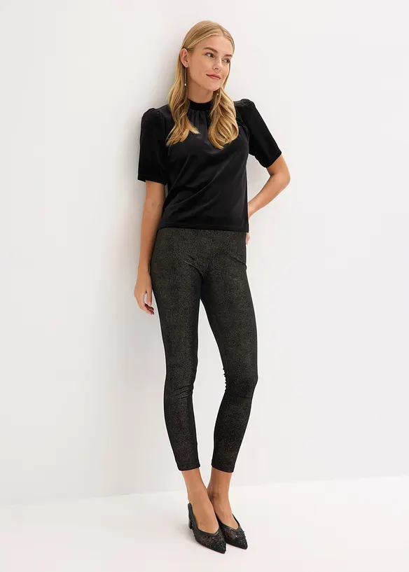 Glitzer Leggings aus Samt, bonprix