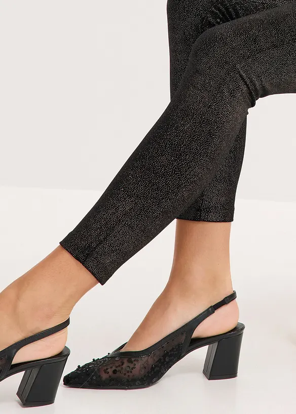 Glitzer Leggings aus Samt, bonprix