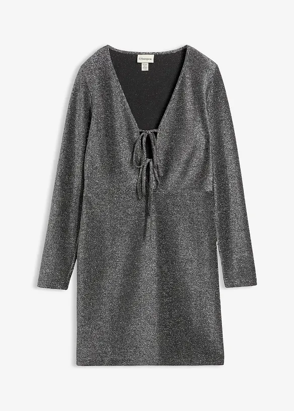 Glitzerndes Minikleid mit Schleifendetail, bonprix
