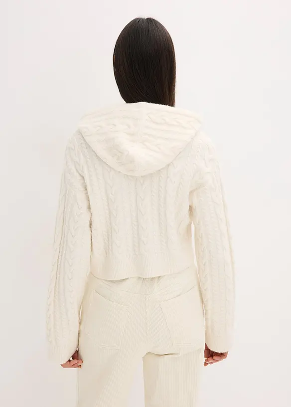 Grobstrick-Pullover mit Kapuze, bonprix