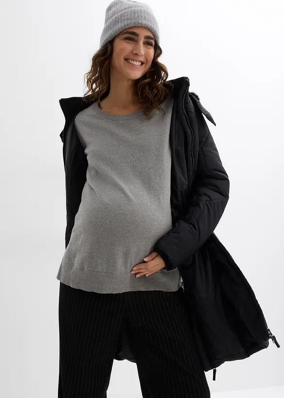 Pull de grossesse 3-en-1 en maille de coton avec top d’allaitement, bonprix