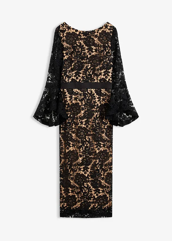 Spitzenkleid mit Satin-Einsatz, bonprix