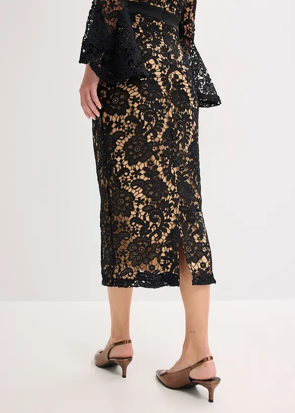 Spitzenkleid mit Satin-Einsatz, bonprix