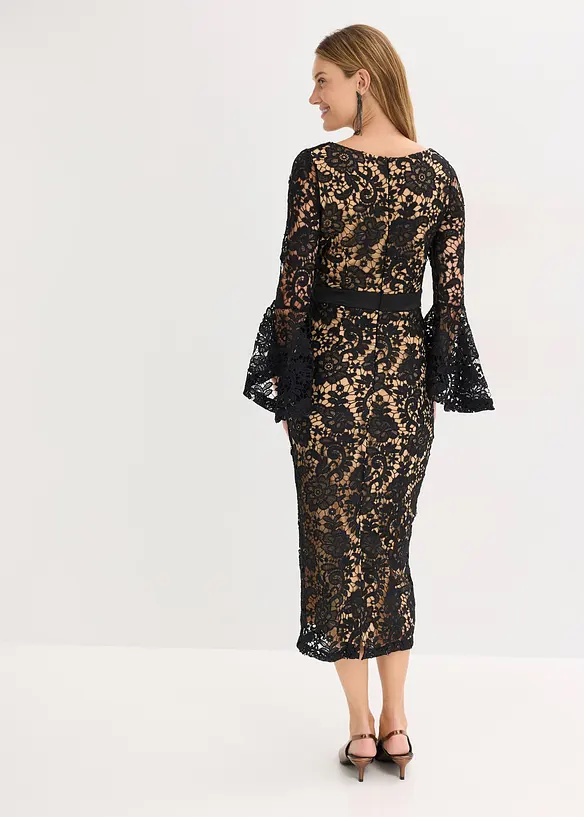 Spitzenkleid mit Satin-Einsatz, bonprix
