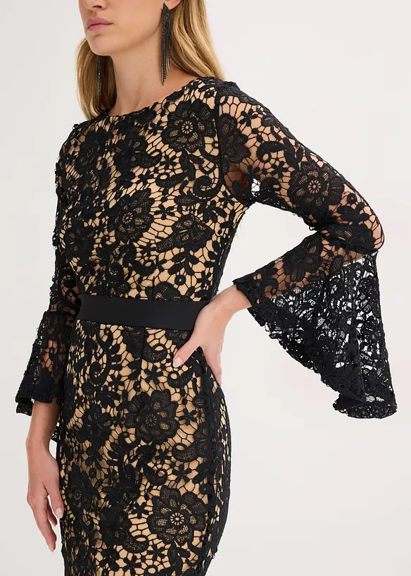 Spitzenkleid mit Satin-Einsatz, bonprix