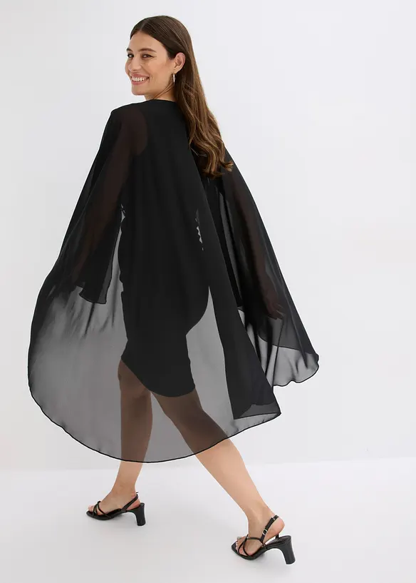Minikleid mit Cape aus feinem Chiffon, bonprix