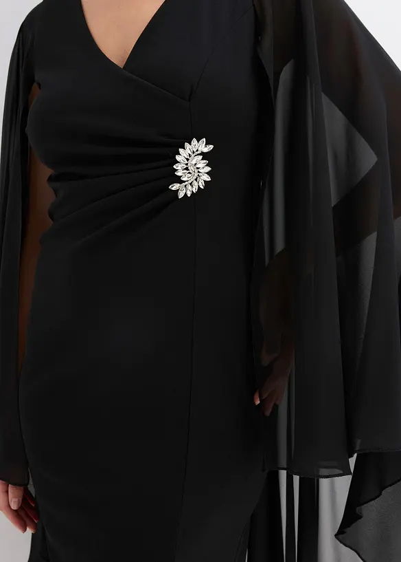 Minikleid mit Cape aus feinem Chiffon, bonprix