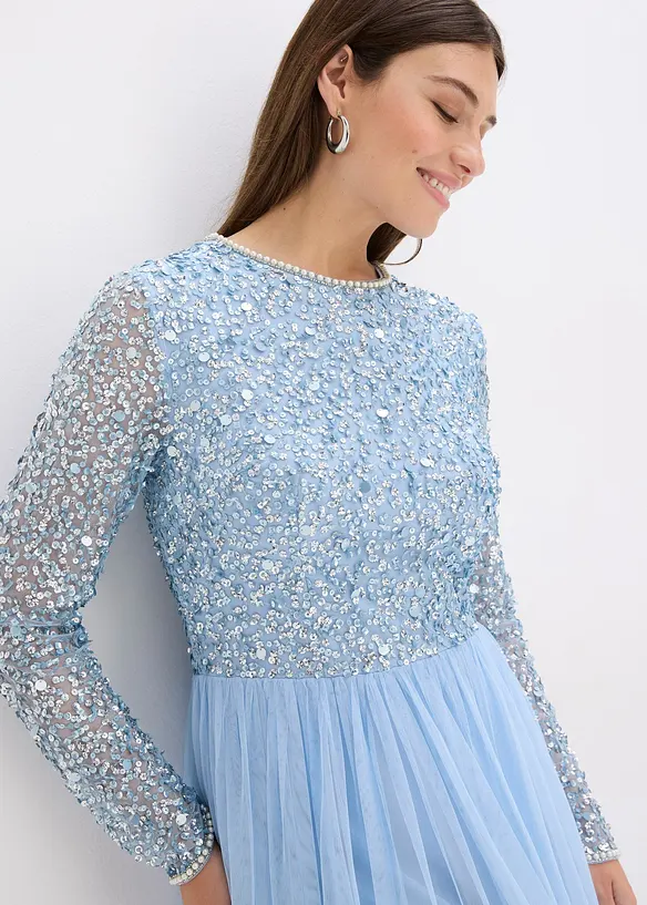 Maxikleid mit Paillettenstickerei, bonprix
