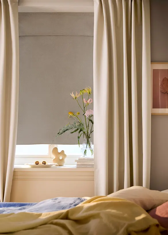 Verdunkelungsvorhang mit Struktur und gleichfarbiger Rückseite (1er Pack), bonprix