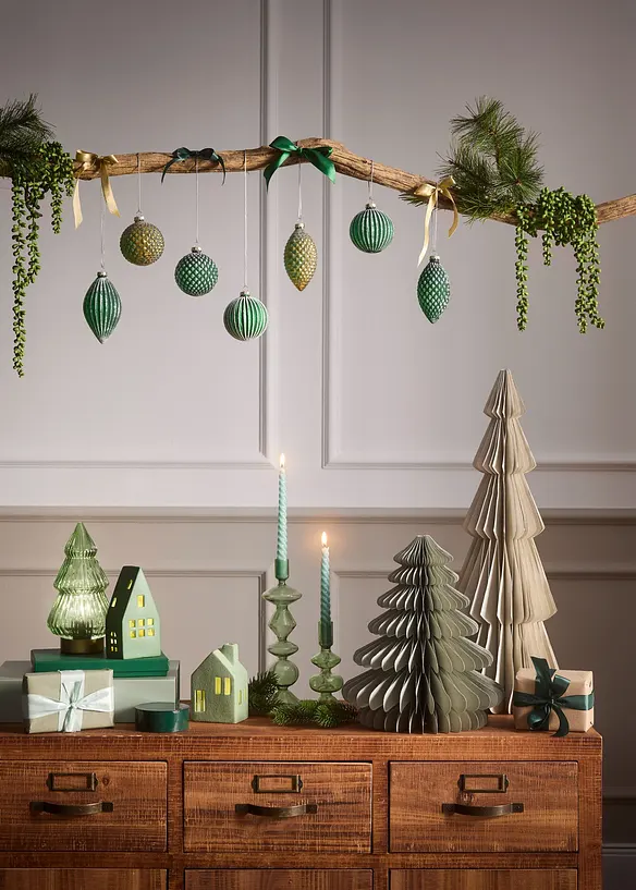 Set de 2 sapins déco en papier, bonprix