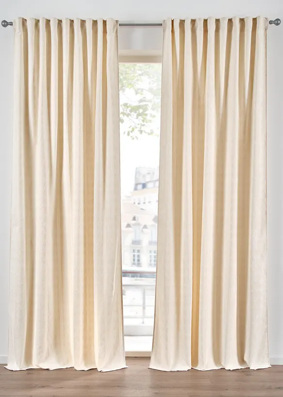 Blickdichter Vorhang aus weichem Chenille (1er Pack), bonprix