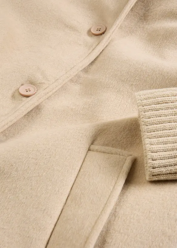 Wollmantel mit Strickbesatz, bonprix