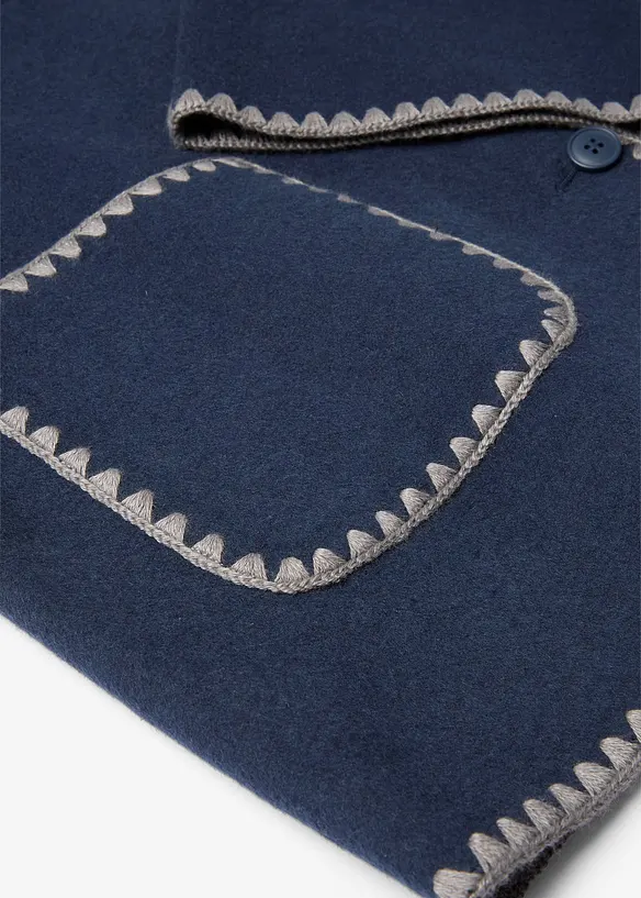 Veste à broderie décorative (ens. 2 pces avec écharpe), bonprix