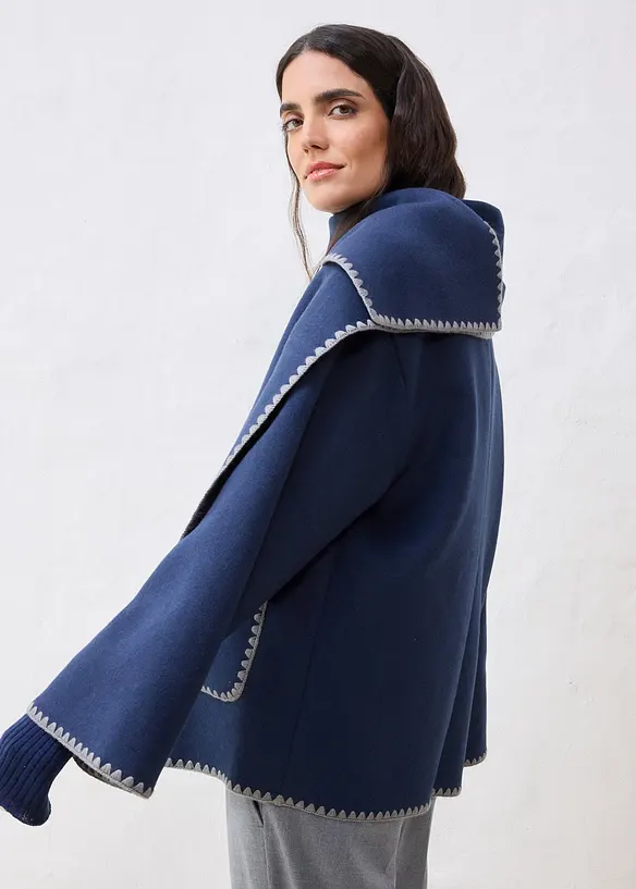 Veste à broderie décorative (ens. 2 pces avec écharpe), bonprix