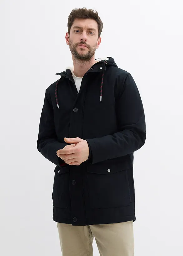 Winter-Parka mit Teddy-Kapuze, bonprix