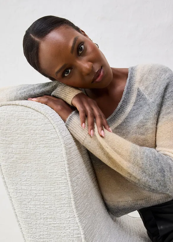 Pull en laine mélangée avec fil lurex, bonprix