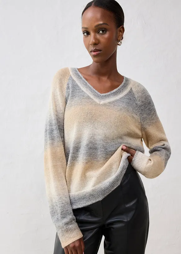 Pull en laine mélangée avec fil lurex, bonprix