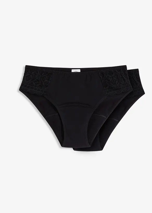 Lot de 2 culottes menstruelles Maxi, flux moyen, bonprix