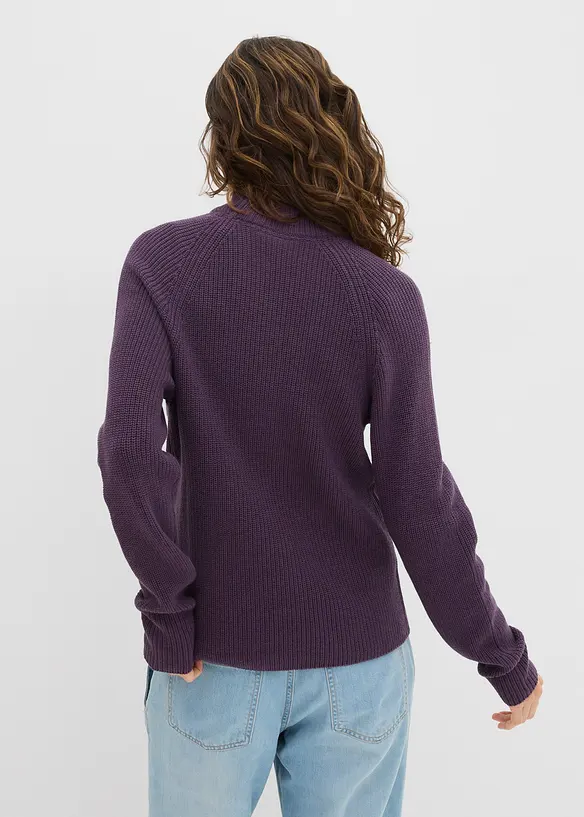Pull en maille côtelée 100% coton, bonprix