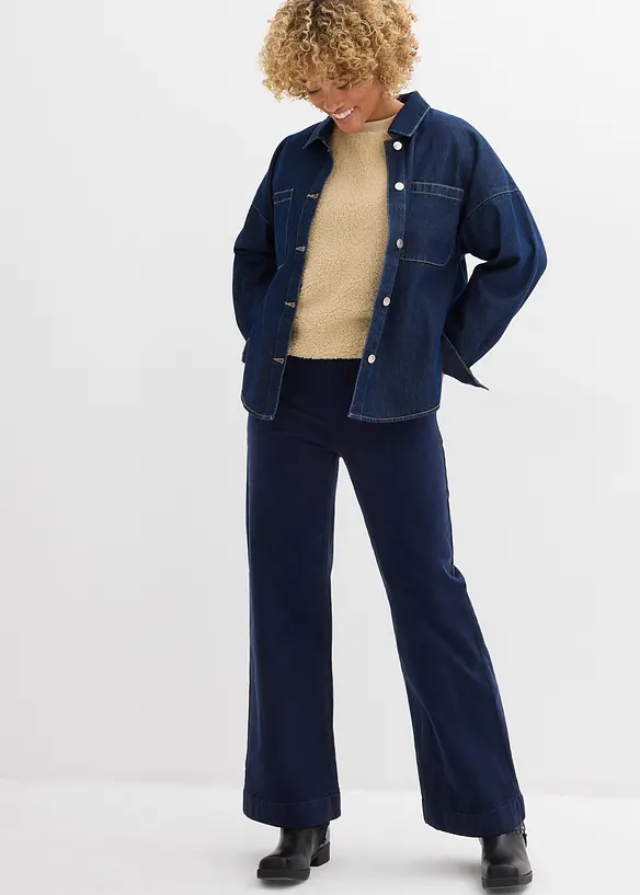 Weite Stretch-Cordhose, High-Waist, bonprix