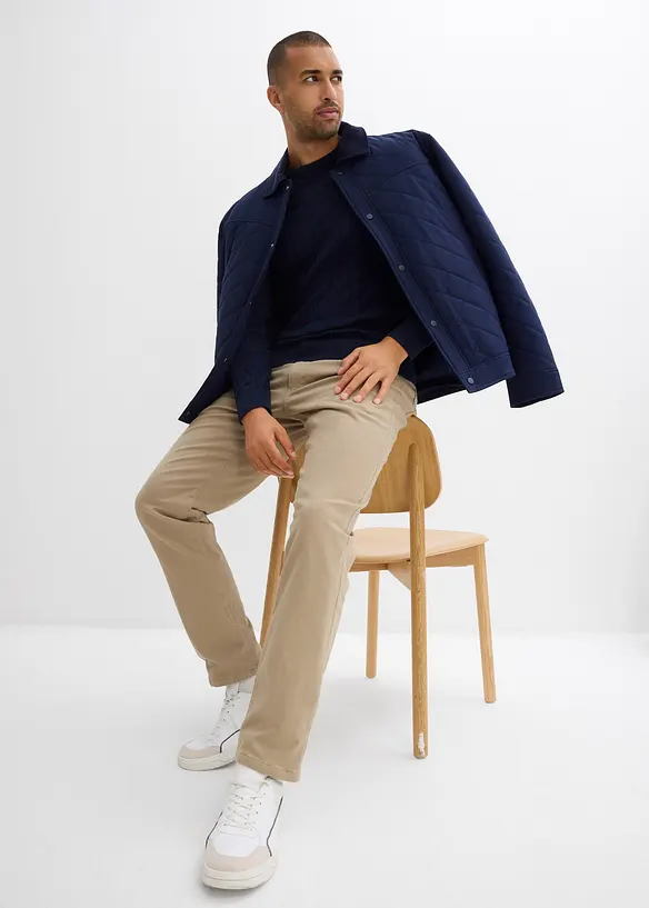 Regular Fit Stretch-Thermohose mit flauschigem Flanellfutter, Straight, bonprix