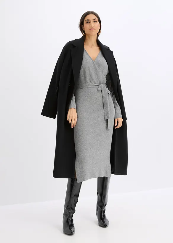 Robe pull fluide en viscose m&eacute;lang&eacute;e, bonprix