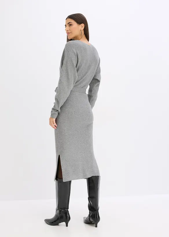 Robe pull fluide en viscose m&eacute;lang&eacute;e, bonprix