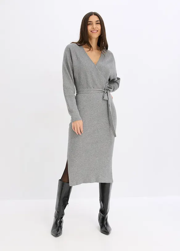 Robe pull fluide en viscose m&eacute;lang&eacute;e, bonprix