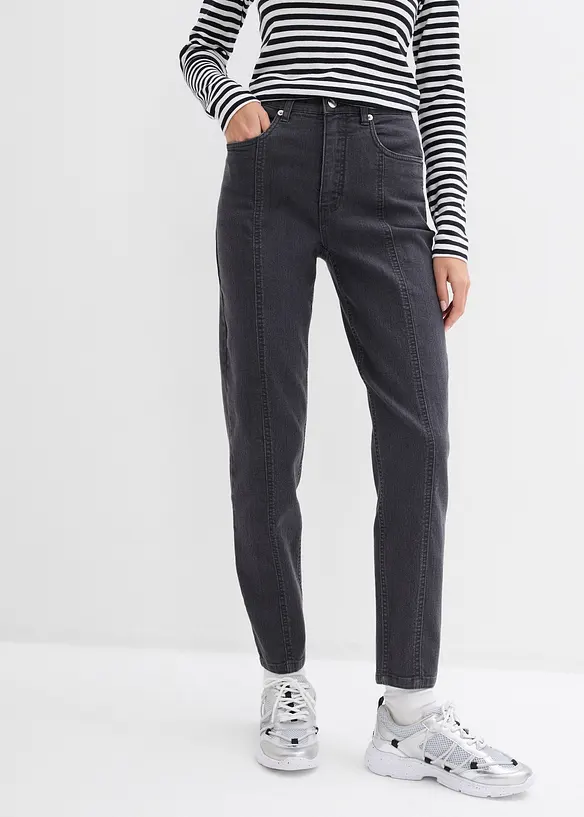 Jean mom taille haute, extensible, bonprix