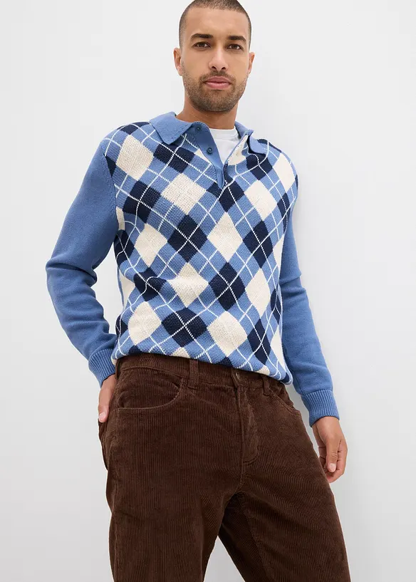 Pantalon droit loose en velours c&ocirc;tel&eacute;, doublure flanelle, bonprix