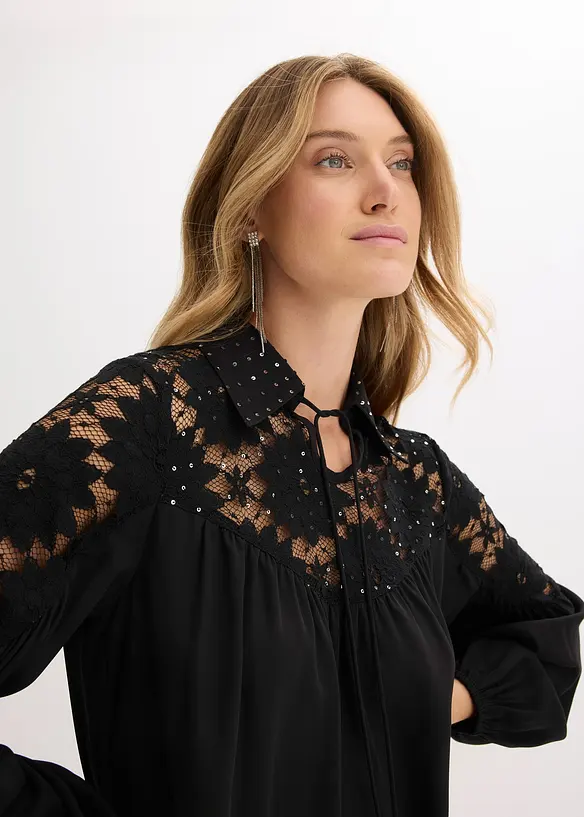 Schlupfbluse mit Spitze, bonprix