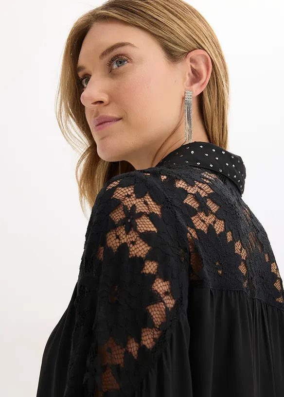 Schlupfbluse mit Spitze, bonprix