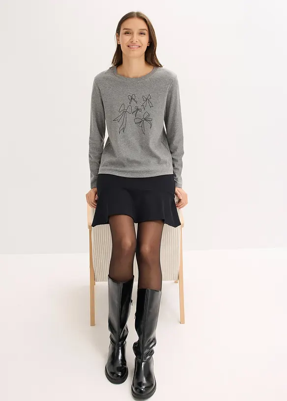 T-shirt manches longues 100% coton, bonprix