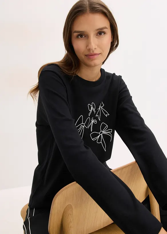 Langarmshirt aus reiner Bio-Baumwolle, bonprix