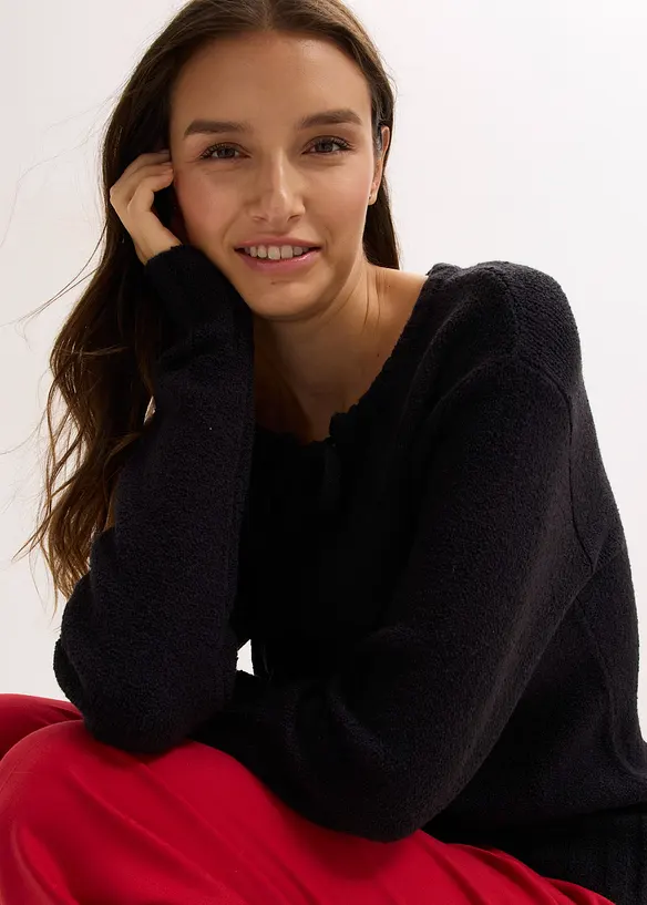 Pull en grosse maille avec lien à nouer, bonprix