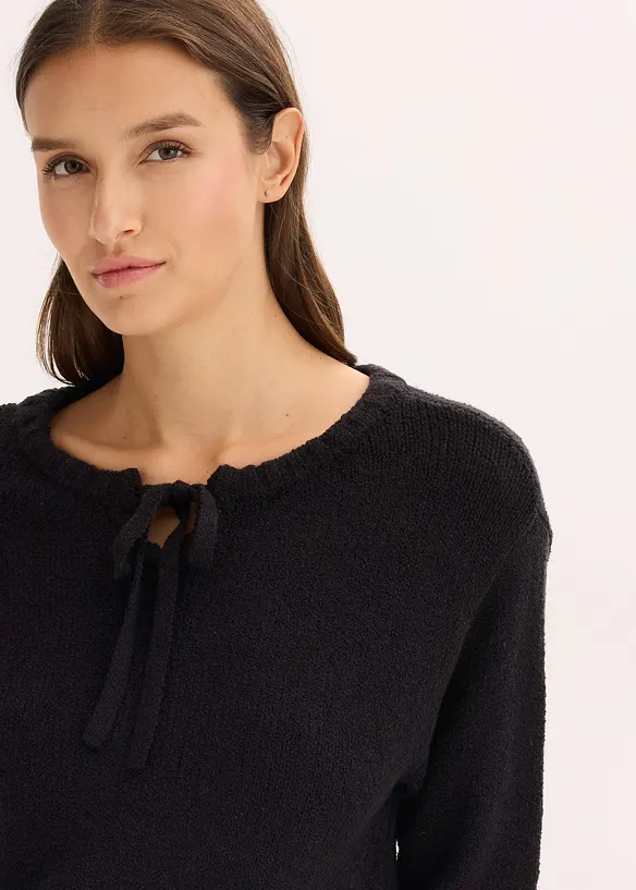 Pull en grosse maille avec lien à nouer, bonprix