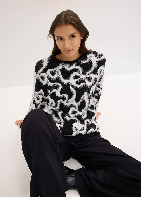 Jacquard-Pullover aus softem Viskose-Mix, bonprix