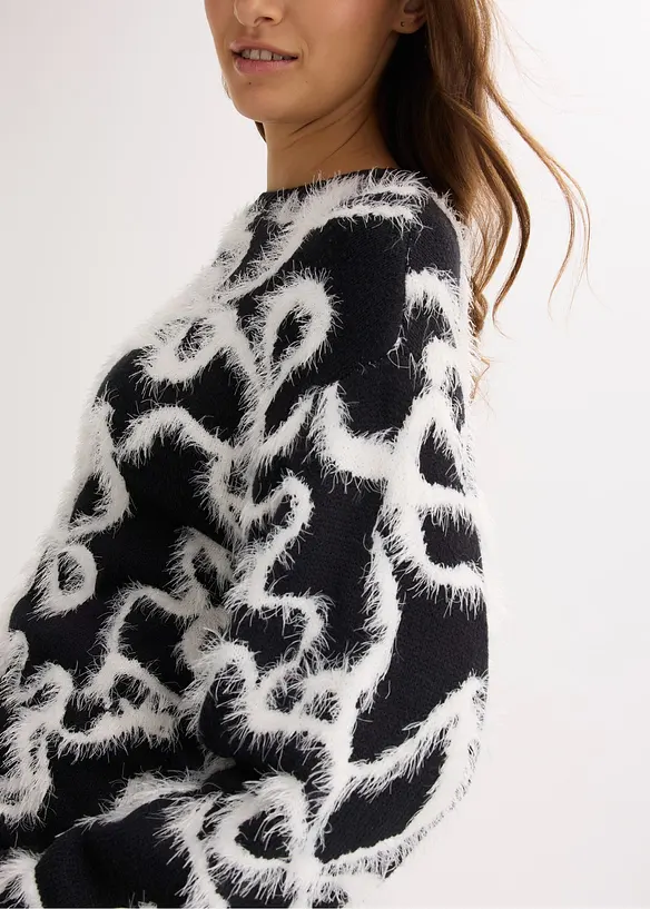 Jacquard-Pullover aus softem Viskose-Mix, bonprix