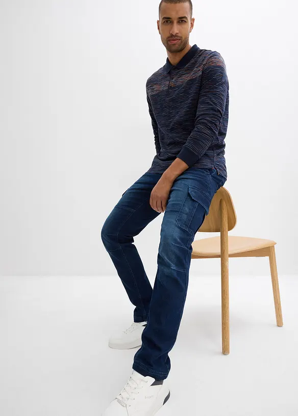 Thermo Regular Fit Cargo-Jeans mit Komfortbund und Flanellfutter, Straight, bonprix