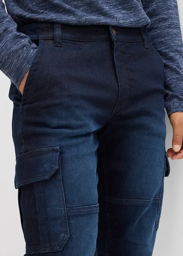 Jean cargo avec doublure thermique en flanelle et taille élastiquée, droit, bonprix