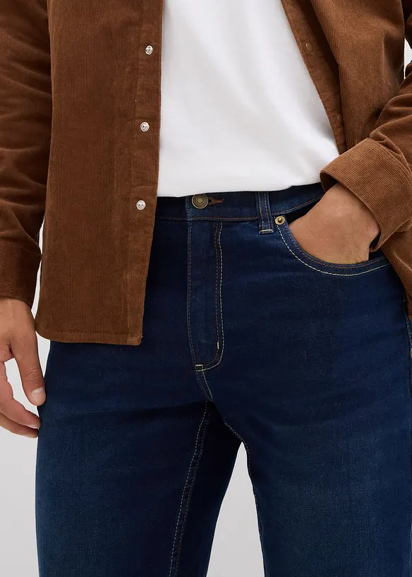 Jean regular extensible avec doublure chaude en jersey et taille élastiquée, droit, bonprix