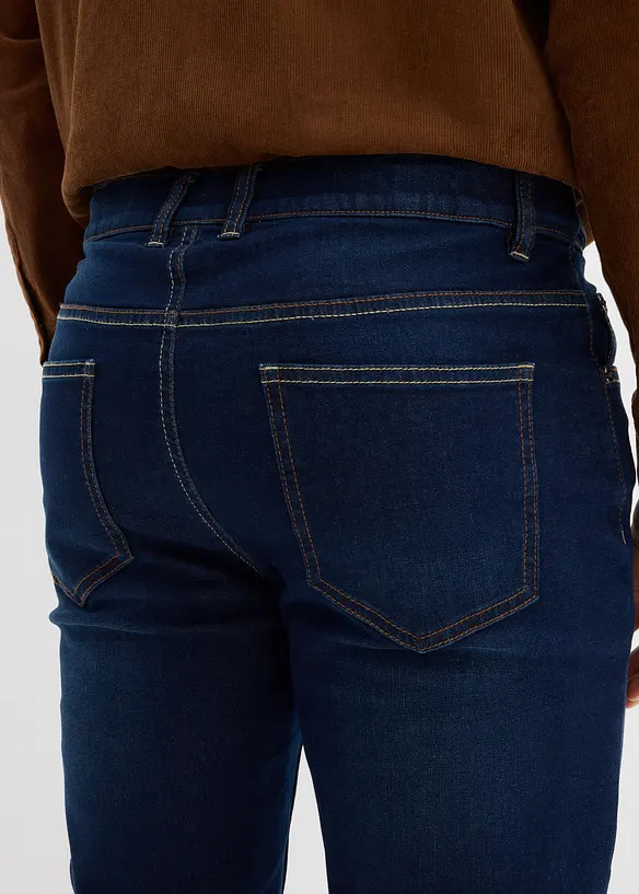 Jean regular extensible avec doublure chaude en jersey et taille élastiquée, droit, bonprix